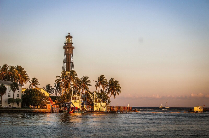fly drone hillsboro inlet lighthouse